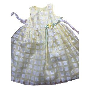 Yellow Dress Size Girl's XS 4/5 Flower & Tie Back Bow Party Holiday Edition